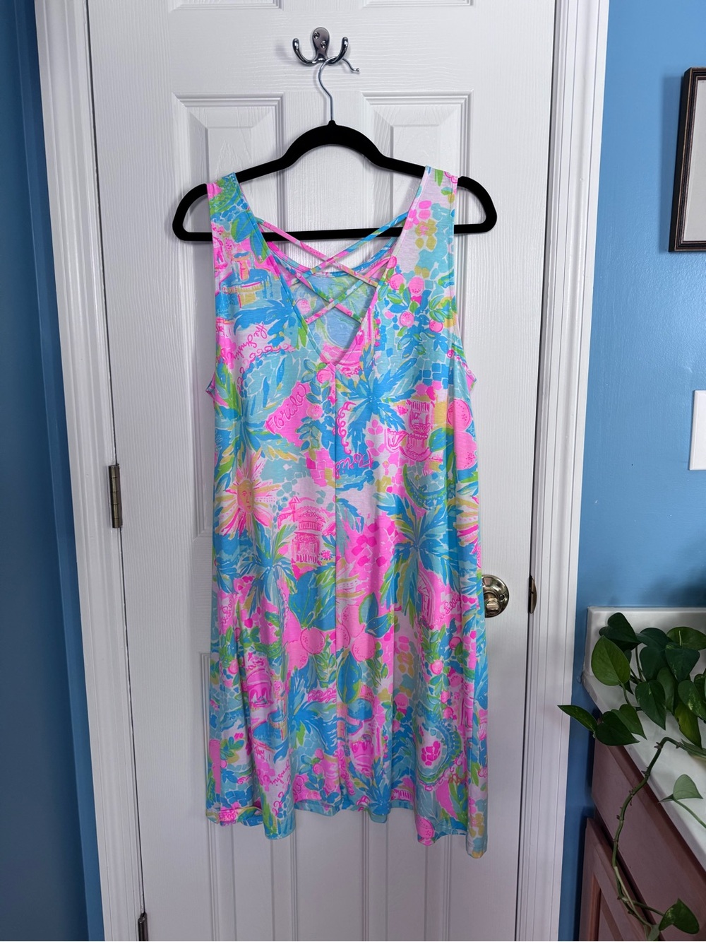 Lilly Pulitzer Pink Blue Green Floral Tank Dress - Picture 2 of 4